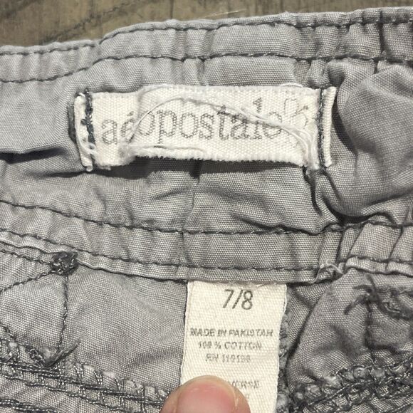 Aeropostale Beige Cargo Capri Cropped Pants Y2k Indie Utility Coastal Skater 7 8 - Picture 4 of 6